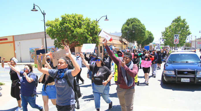 Protestors march for George Floyd in Soledad