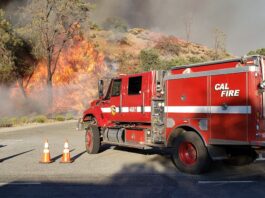 Fire rages in southern San Benito County, northeast of King City