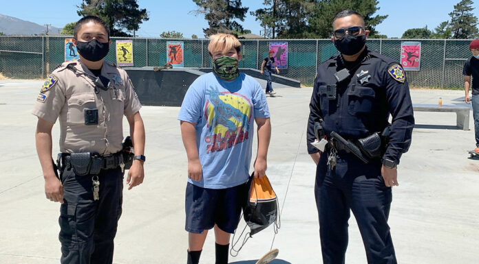 Gonzales police officers donate skateboards, swag to local youth