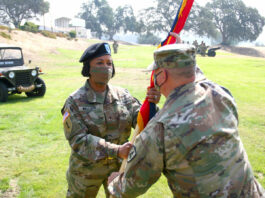 U.S. Army Reserveās 91st Training Division welcomes first woman, African-American commander at Fort Hunter Liggett