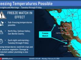 Freeze watch in effect from Tuesday night to Friday