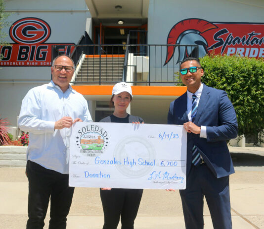 CTF Soledad groups donate to Gonzales Spartans track and field program
