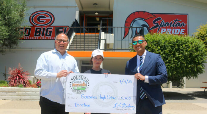 CTF Soledad groups donate to Gonzales Spartans track and field program