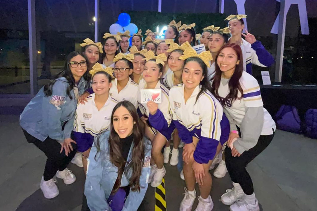 Image for display with article titled Soledad High cheer team competes for first time