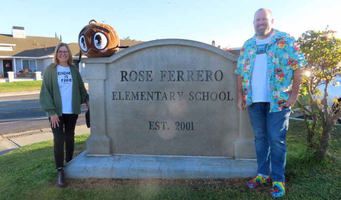 Christy and Ed Bray with Tripp the Tumbleweed in Soledad