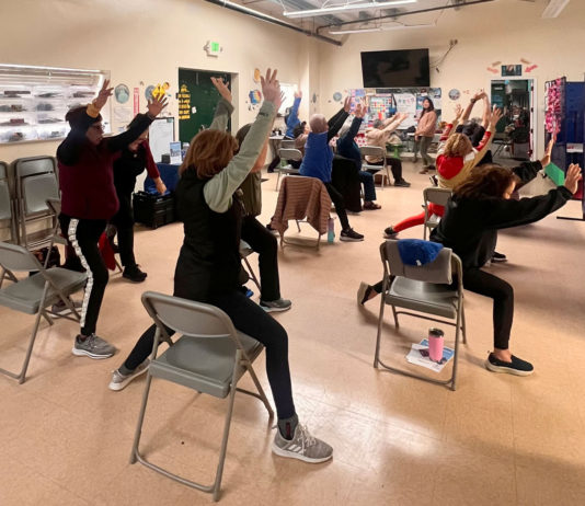 Gonzales residents take part in Chair Yoga Gonzales chair yoga