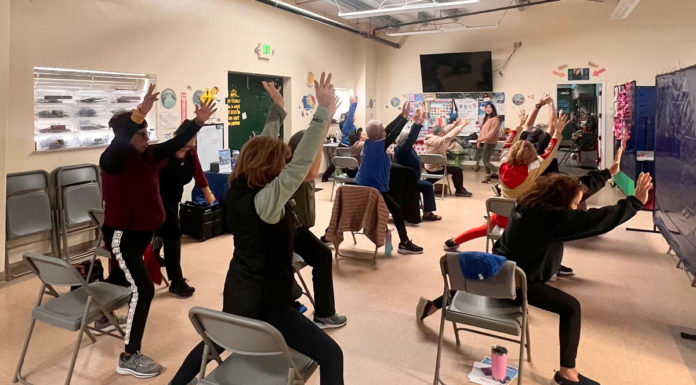 Gonzales residents take part in Chair Yoga Gonzales chair yoga