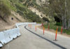 Work continues on Arroyo Seco Road slide area west of Greenfield Construction slide roadwork Arroyo Seco Road