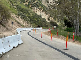 Work continues on Arroyo Seco Road slide area west of Greenfield Construction slide roadwork Arroyo Seco Road