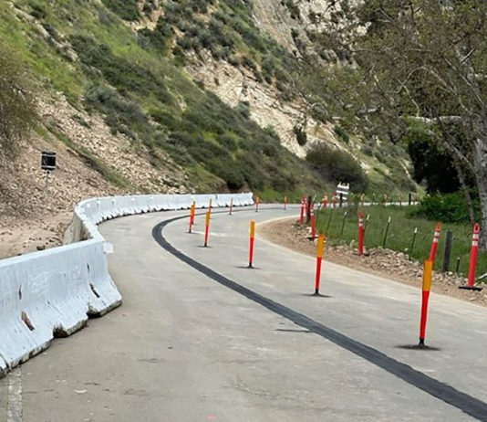 Work continues on Arroyo Seco Road slide area west of Greenfield Construction slide roadwork Arroyo Seco Road