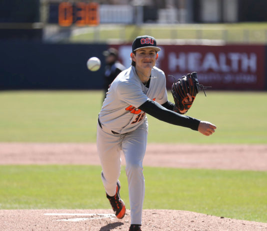 College Baseball | Segura gets ‘no-decision’ in first league start OSU Eric Segura baseball