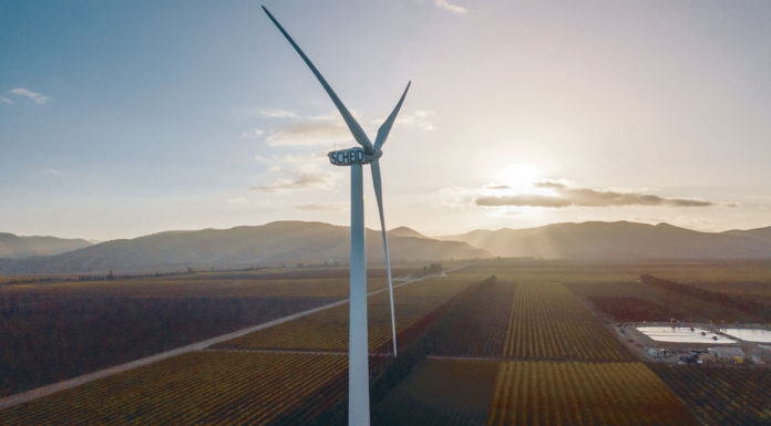 Scheid Family Wines enters 7th year of 100% wind-powered wines Scheid wind turbine