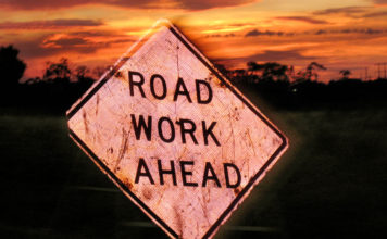 Road work sign