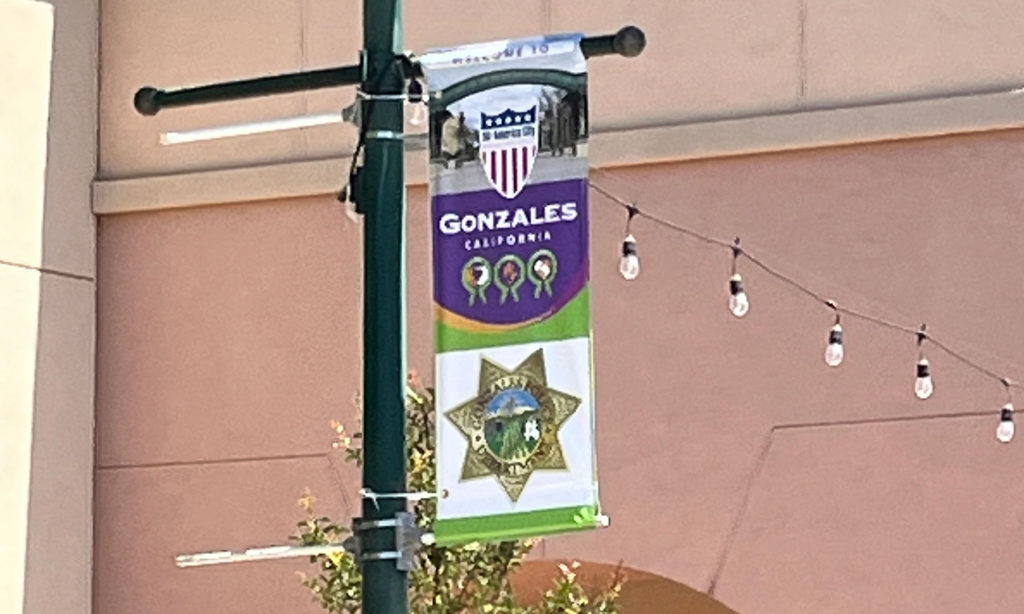 Image for display with article titled Gonzales Installs All-America City Banners