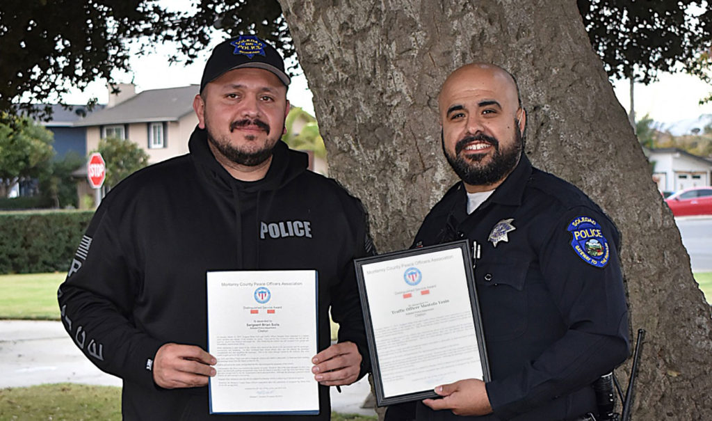 Image for display with article titled Soledad Police Officers Honored for Heroic Rescue in Fiery Crash