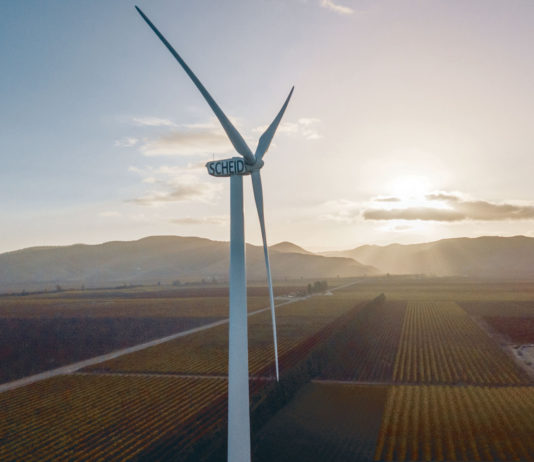 Scheid Family Wines enters 8th year of 100% wind power Scheid wind turbine