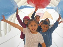 Gonzales youth explore humpback whale replica at Fairview Middle School Gonzales Kid Power After-School Program whale