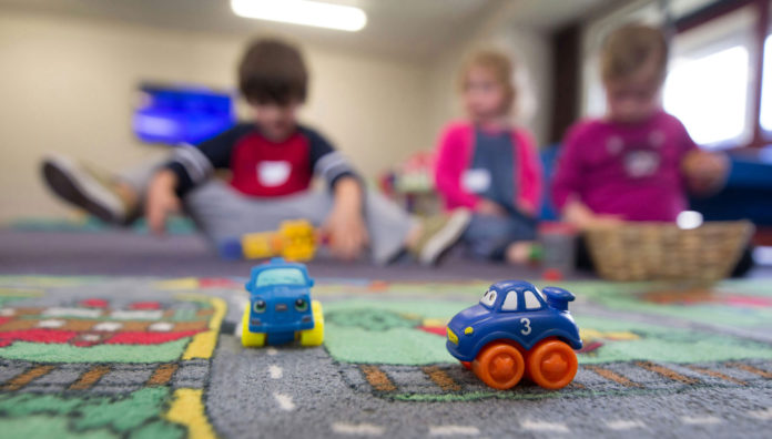 Children playing toys