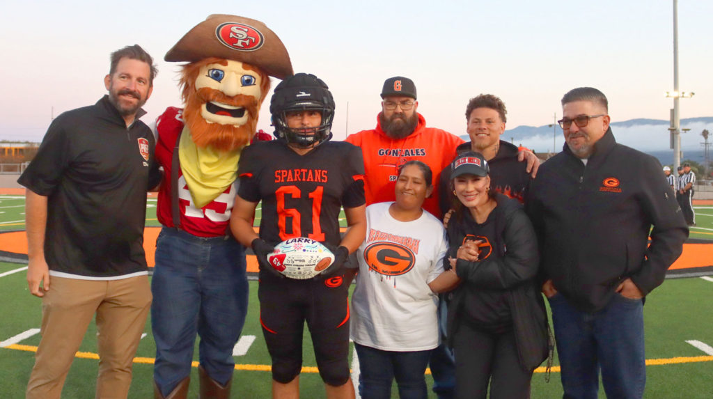 49ers Foundation Gonzales football Lawrence Bettencourt