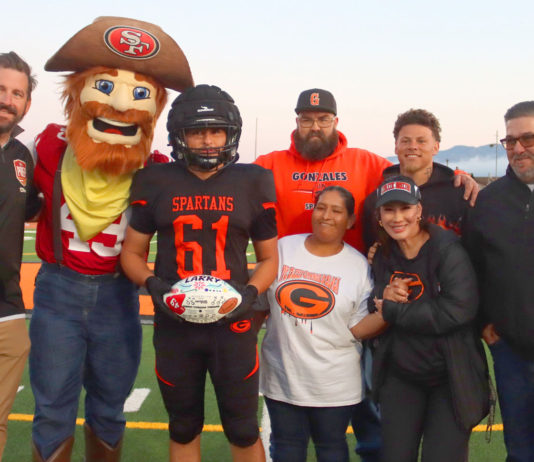 Gonzales football player honored by San Francisco 49ers 49ers Foundation Gonzales football Lawrence Bettencourt