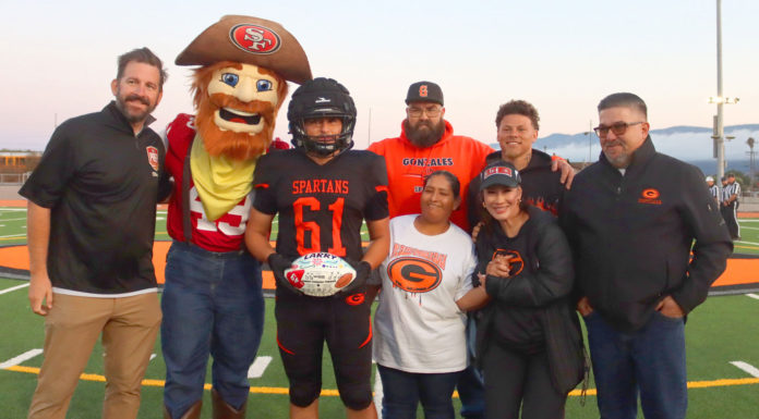 Gonzales football player honored by San Francisco 49ers 49ers Foundation Gonzales football Lawrence Bettencourt