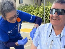 Salinas Valley Health celebrates decade of care at Taylor Farms Family Health and Wellness Center in Gonzales Gonzales mayor receives flu shot