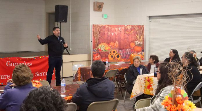 Gonzales seniors gather to give thanks Monterey County Supervisor Chris Lopez