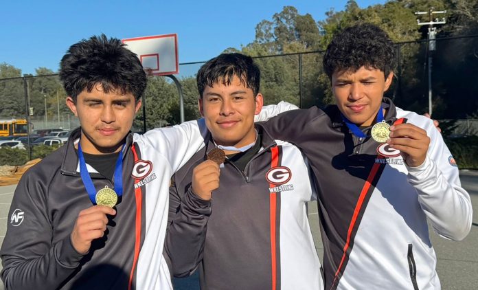 Gonzales-trio-of-wrestlers Gonzales wrestlers with medals