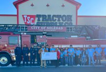 Photo | Soledad Tractor Supply donates to fire department Soledad Tractor Supply check presentation to fire department