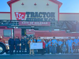 Photo | Soledad Tractor Supply donates to fire department Soledad Tractor Supply check presentation to fire department