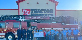 Photo | Soledad Tractor Supply donates to fire department Soledad Tractor Supply check presentation to fire department