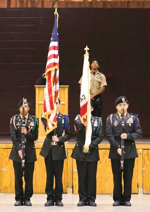Cadets present flags