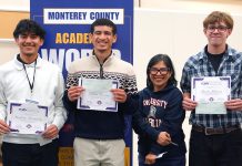 Greenfield High team conquers regional Academic World Quest competition Greenfield students with certificates