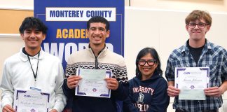 Greenfield High team conquers regional Academic World Quest competition Greenfield students with certificates