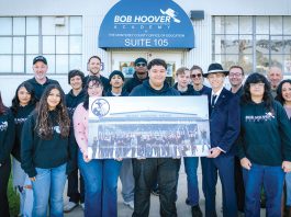 Bob Hoover Academy students raise $500 for Rape Crisis Center of Monterey County Bob Hoover Academy students with check