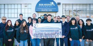 Bob Hoover Academy students raise $500 for Rape Crisis Center of Monterey County Bob Hoover Academy students with check