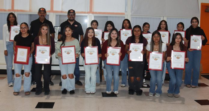 Gonzales High varsity girls soccer team and coaching staff