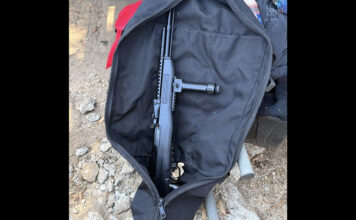 Assault rifle in bag