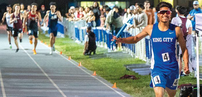 Track athlete running