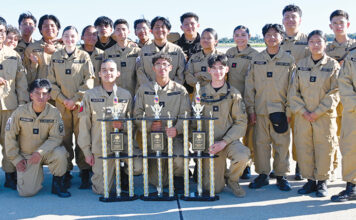 Greenfield High School cadets with awards