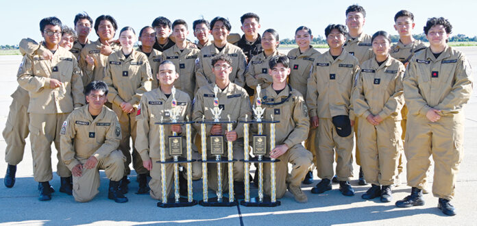 Greenfield High School cadets with awards