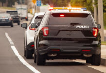 Speeding crackdown set for this summer in South Monterey County Behind view of a police car that pulled a motorist over to the side of the road