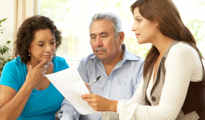 AOA senior couple getting advice AdobeStock_19538292 senior couple getting advice