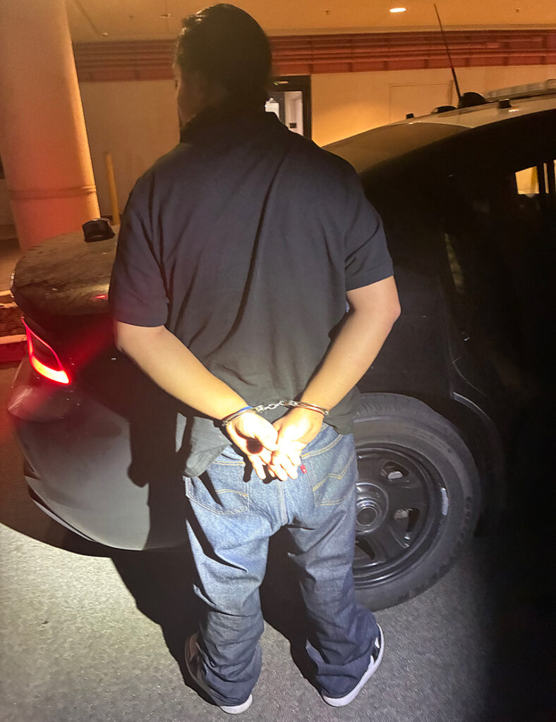 Luis Rodriguez under arrest