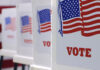 General Election 2026 | Salinas Valley voters consider sales and recreation taxes, school changes voting booths at polling station during American election