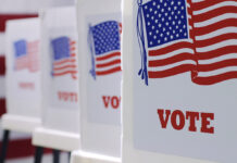 General Election 2026 | Salinas Valley voters consider sales and recreation taxes, school changes voting booths at polling station during American election