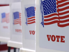 General Election 2026 | Salinas Valley voters consider sales and recreation taxes, school changes voting booths at polling station during American election
